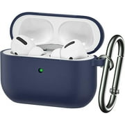 AirPods Pro 2nd Gen Case [Front LED Visible], Entronix Silicone Protective Shockproof Earbuds Case Cover Skin with Keychain Kit Set Compatible for Apple AirPods Pro 2nd Generation Navy
