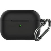 AirPods Pro 2nd Gen Case [Front LED Visible], Entronix Silicone Protective Shockproof Earbuds Case Cover Skin with Keychain Kit Set Compatible for Apple AirPods Pro 2nd Generation Black