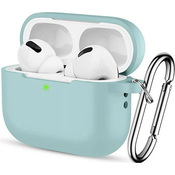 AirPods Pro 2nd Gen Case [Front LED Visible], Entronix Silicone Protective Shockproof Earbuds Case Cover Skin with Keychain Kit Set Compatible for Apple AirPods Pro 2nd Generation (Teal)