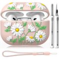 AirPods Pro 2nd Generation Case Cover with Cleaner Kit, Flower Engraved