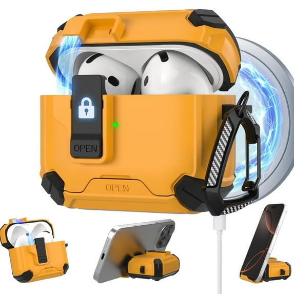 AirPods Pro 2nd Generation Case Cover,for AirPods Pro 2 Case with Automatic Lock Compatible with MagSafe Pro 2 Pro 1 Bracket Protective Case Compatible with Apple AirPods Pro 2/ Pro