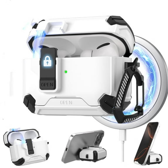 AirPods Pro 2nd Generation Case Cover,for AirPods Pro 2 Case with Automatic Lock Compatible with MagSafe Pro 2 Pro 1 Bracket Protective Case Compatible with Apple AirPods Pro 2/ Pro