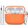 thumbnail image 1 of for AirPods Pro 3 Case 2025 with Cleaner Kit,Soft Silicone Protective Cover for AirPods Pro 3rd Generation Cases for Women Men,AirPod Pro 3 Case Accessories with Keychain-Orange, 1 of 7