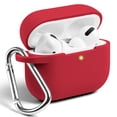 thumbnail image 1 of AirPods Pro Case 2019 2020 [Front LED Visible], GMYLE Silicone Protective Wireless Charging Earbuds Case Cover Skin with Keychain Kit Set Compatible Fit for Apple AirPods Pro (True Red), 1 of 5