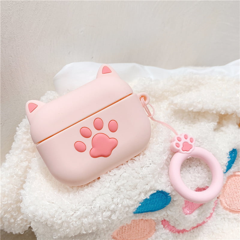 AirPods Case Cute Cartoon 3D, Gmyle Silicone Protective Shockproof Earbuds Case Cover Skin Lovely Characters Compatible for Apple AirPods 1 & 2 (Pink