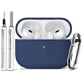 thumbnail image 1 of for AirPods Pro Case Cover with Cleaner Kit,Soft Silicone Protective Case for AirPods Pro 2nd/1st Generation for Women Men,AirPod Pro 2 Case Accessories with Keychain-Midnight Blue, 1 of 6
