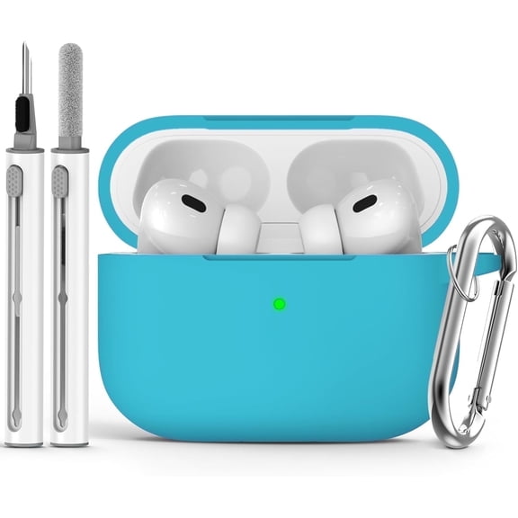 for AirPods Pro Case Cover with Cleaner Kit,Soft Silicone Protective Case for Apple AirPod Pro 2nd/1st Generation Case for Women Men,AirPods Pro 2/Pro Case Accessories with Keychain-Black