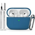 thumbnail image 1 of for AirPods Pro Case Cover with Cleaner Kit,Soft Silicone Protective Case for Apple AirPod Pro 2nd/1st Generation Case for Women Men,AirPods Pro 2/Pro Case Accessories with Keychain-Black, 1 of 14