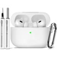 thumbnail image 1 of for AirPods Pro Case Cover with Cleaner Kit,Soft Silicone Protective Case for Apple AirPod Pro 2nd/1st Generation Case for Women Men,AirPods Pro 2/Pro Case Accessories with Keychain-Black, 1 of 13