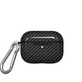thumbnail image 1 of AirPods Pro Case with Keychain, Allytech Carbon Fiber Wireless Charging Protective Shockproof Carabiner Bluetooth Earphone Storage Bag Charging Box Cover for Apple Airpods Pro / Airpods 3, Black, 1 of 10