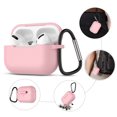thumbnail image 1 of AirPods Pro Silicone Case, AirPods 3 Case with Keychain, Njjex Shockproof Protective Premium Silicone Cover Skin for Apple Airpods 3 2019 -Pink, 1 of 9