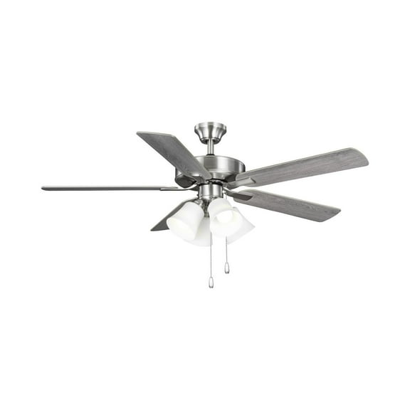 AirPro 52 in. Brushed Nickel 5-Blade AC Motor Transitional Ceiling Fan with Light