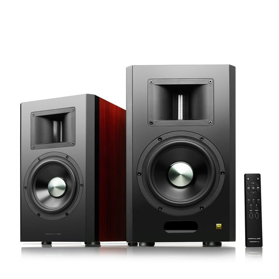 AirPulse A300PRO  Hi-Res Audio Certified Active Speaker System Built-in Amplifier Optical, Coaxial, Bluetooth 5.0 aptX, RCA, AUX, and USB Inputs - Pair