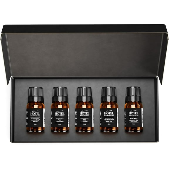 AirScent Hotel Diffuser Oil Gift Set - Hotel Spa Scents - 10 mL, 0.34 fl oz Fragrance Oil Gift Set - Inspired by The Acqualina, Four Seasons, Ritz Carlton, Westin White Tea and My Way Fragrances
