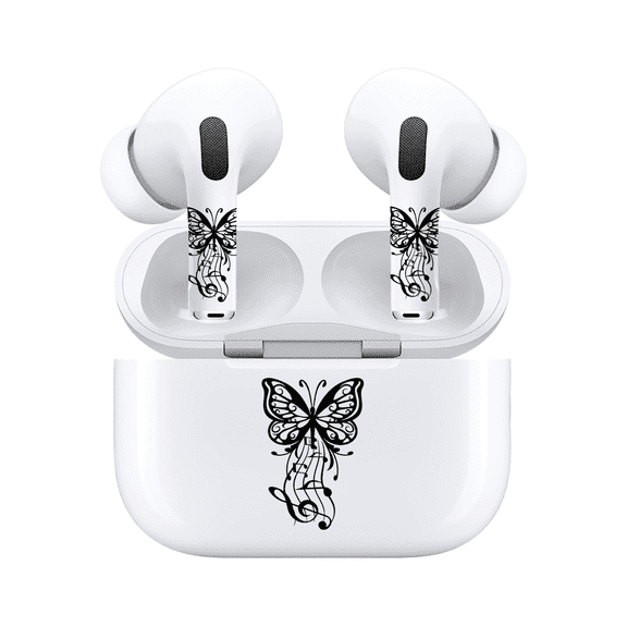 AirSkins Cute Stickers for AirPods 4 - Butterfly Headphone Stickers & Music Notes Decals, Butterfly Stickers, Butterfly Decals For Headphones, Music Notes Stickers