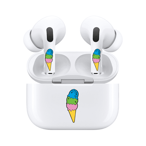 AirSkins Cute Stickers for AirPods 4 - Ice Cream Stickers, Ice Cream Cone Decals, Headphone Accessories, Sticker Decal for Headphone Decoration Accessories