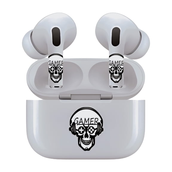 AirSkins Decals for AirPod Pro & Pro 2, Skeleton Gamer, Black, Scratch-Resistant, Precision Fit, Easy Application - 1 Unit per pack