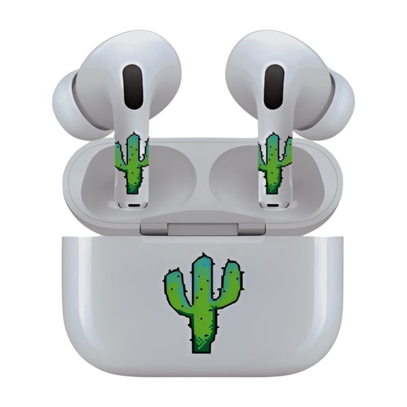 AirSkins - Decals for AirPods 4, Cactus Design, Scratch-Resistant, Precision Fit, Wireless Charging Friendly, Easy Application, Durable Protection for Earbuds & Case - Unit per pack
