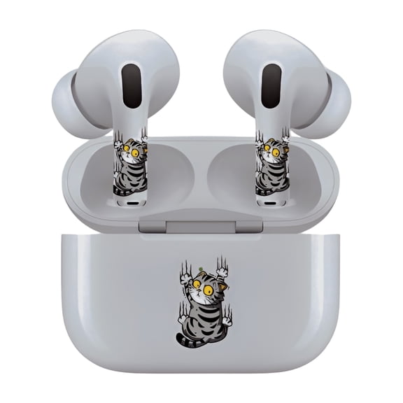 AirSkins - Decals for AirPods 4, Cat Claws Design, Scratch-Resistant, Precision Fit, Wireless Charging Friendly, Easy Application, Durable Protection for Earbuds & Case - Unit per pack