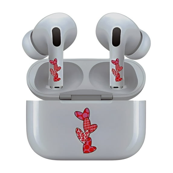 AirSkins - Decals for AirPods 4, Hearts Design, Scratch-Resistant, Precision Fit, Wireless Charging Friendly, Easy Application, Durable Protection for Earbuds & Case - Unit per pack