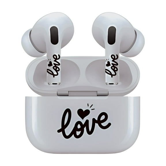 AirSkins - Decals for AirPods 4, Love In Cursive Design, Scratch-Resistant, Precision Fit, Wireless Charging Friendly, Easy Application, Durable Protection for Earbuds & Case -  Unit per pack