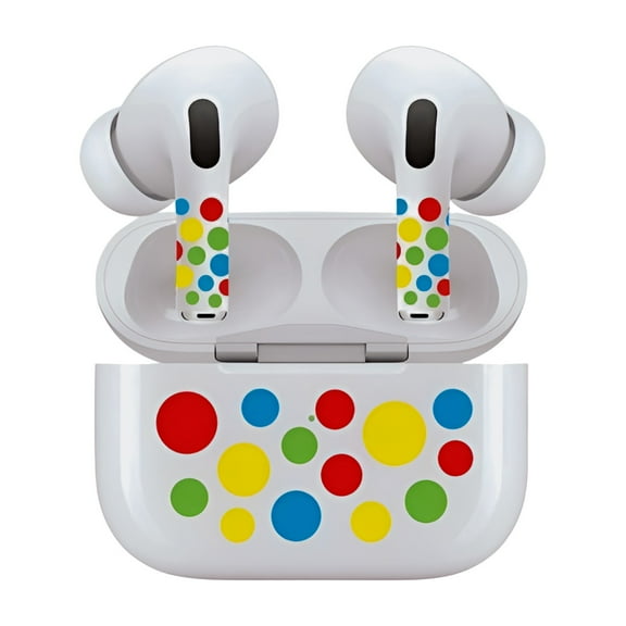 AirSkins - Decals for AirPods 4, Polka Dot Design, Scratch-Resistant, Precision Fit, Wireless Charging Friendly, Easy Application, Durable Protection for Earbuds & Case - Unit per pack