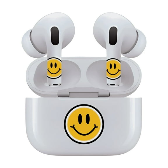 AirSkins - Decals for AirPods 4, Smiley Face Design, Scratch-Resistant, Precision Fit, Wireless Charging Friendly, Easy Application, Durable Protection for Earbuds & Case - Unit per pack