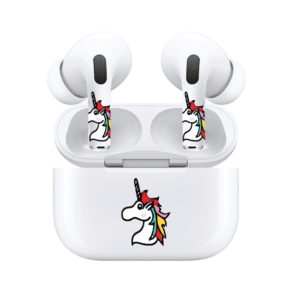 AirSkins Unicorn Sticker for Headphone - Compatible with AirPods & AirPods Pro 2, Cool Headphone Stickers, Cool Stickers For Tech, Silly Decals For Headphones