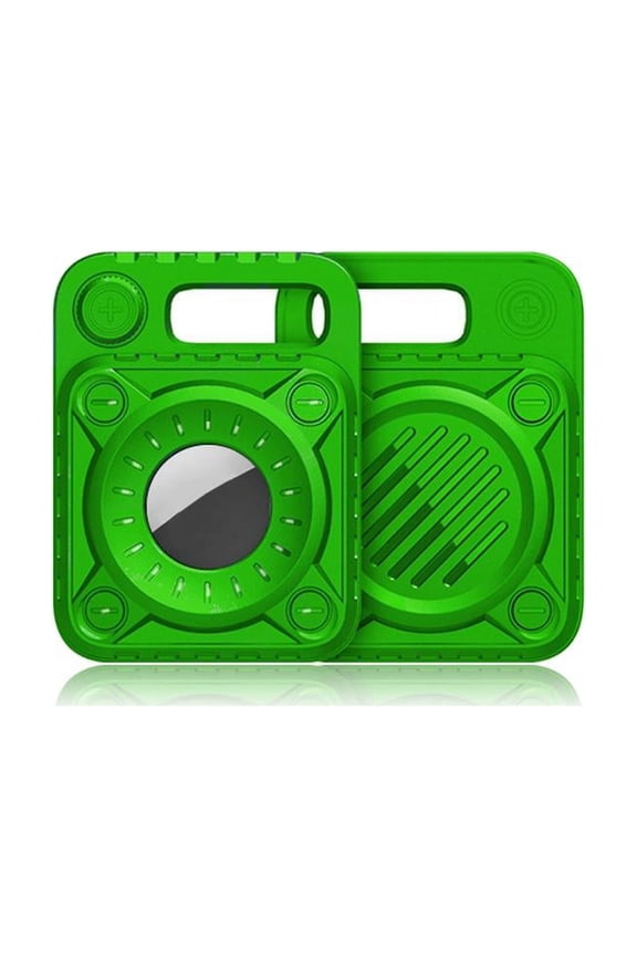AirTag Armor Full Body Protective Designer Keychain Holder Case with Ring Lock Technology - Bamboo Green