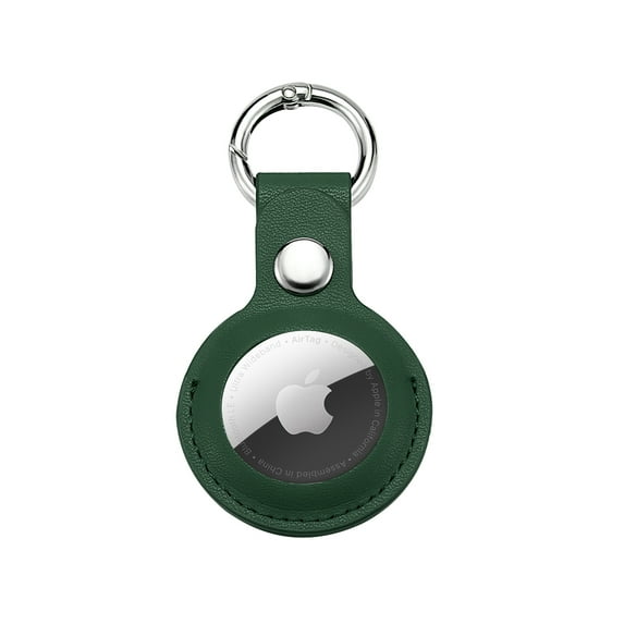 AirTag Case, Durable Leather Shock Resistant Keychain Multi-Function for AirTag Case Green