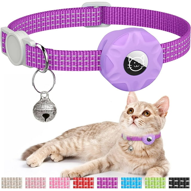 AirTag Cat Collar, Reflective Kitten Collar Breakaway Apple Air Tag Cat Collar, GPS Cat Collar