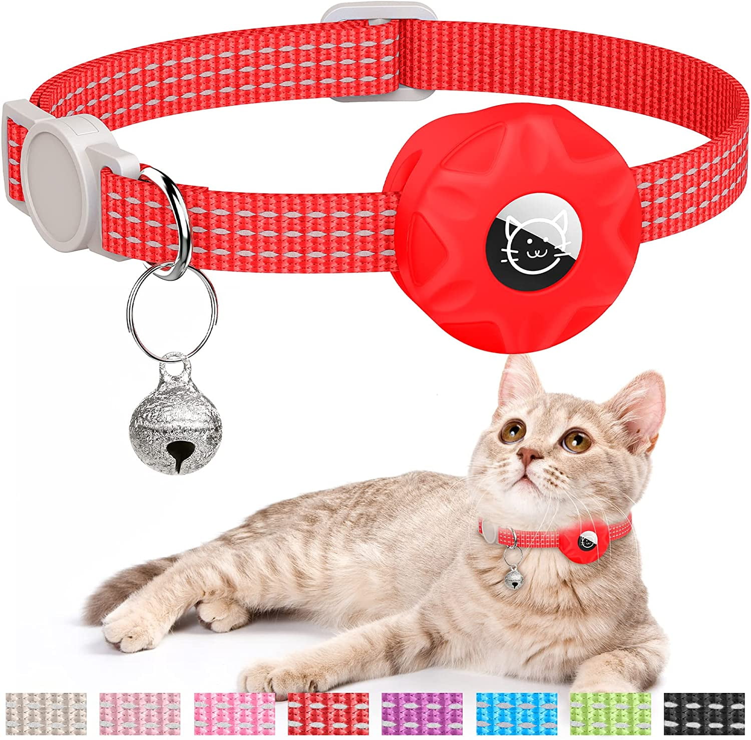 AirTag Cat Collar, Reflective Kitten Collar Breakaway Apple Air Tag Cat