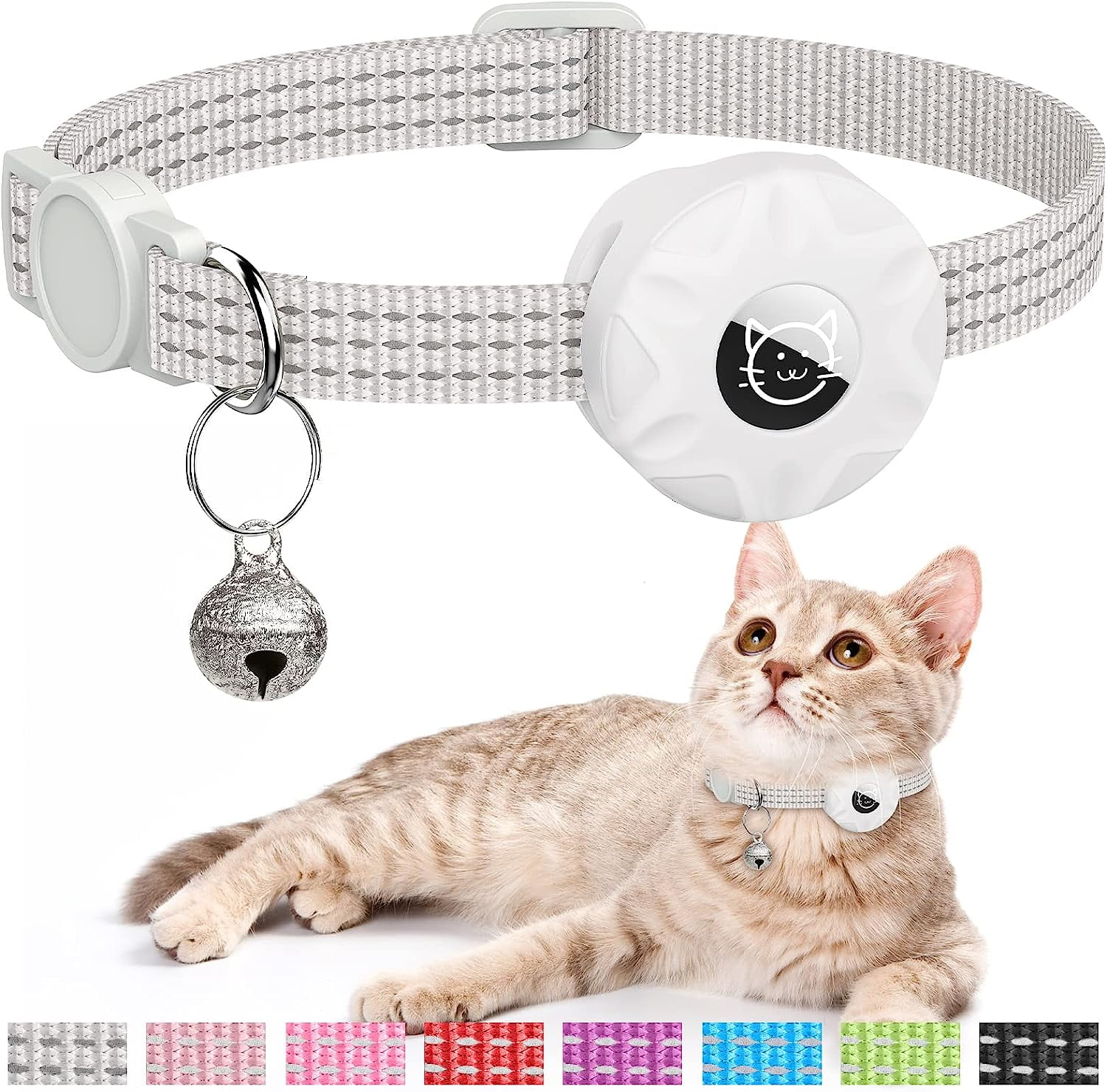 AirTag Cat Collar, Reflective Kitten Collar Breakaway Apple Air Tag Cat