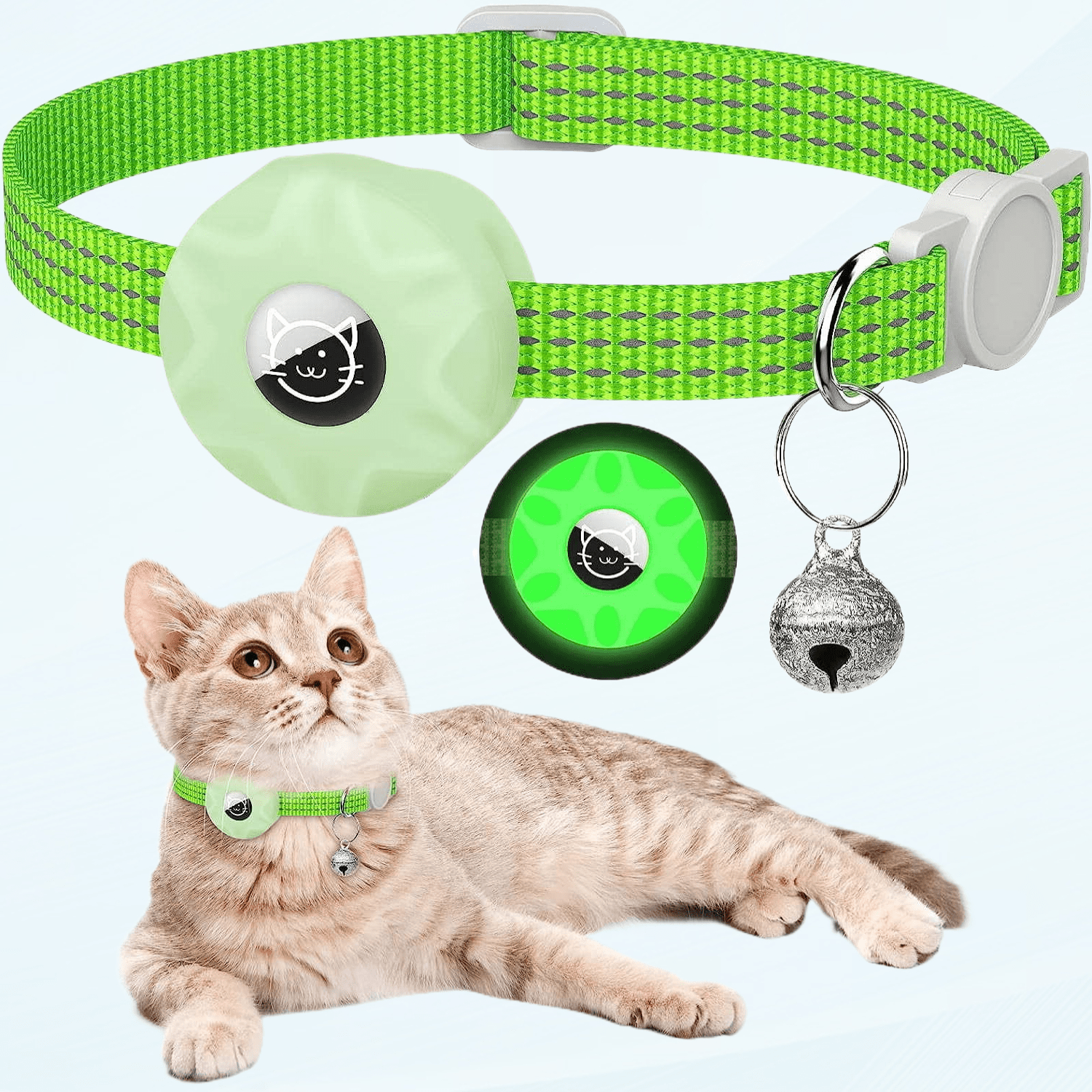 AirTag Cat Collar, Reflective Kitten Collar Breakaway Apple Air Tag Cat