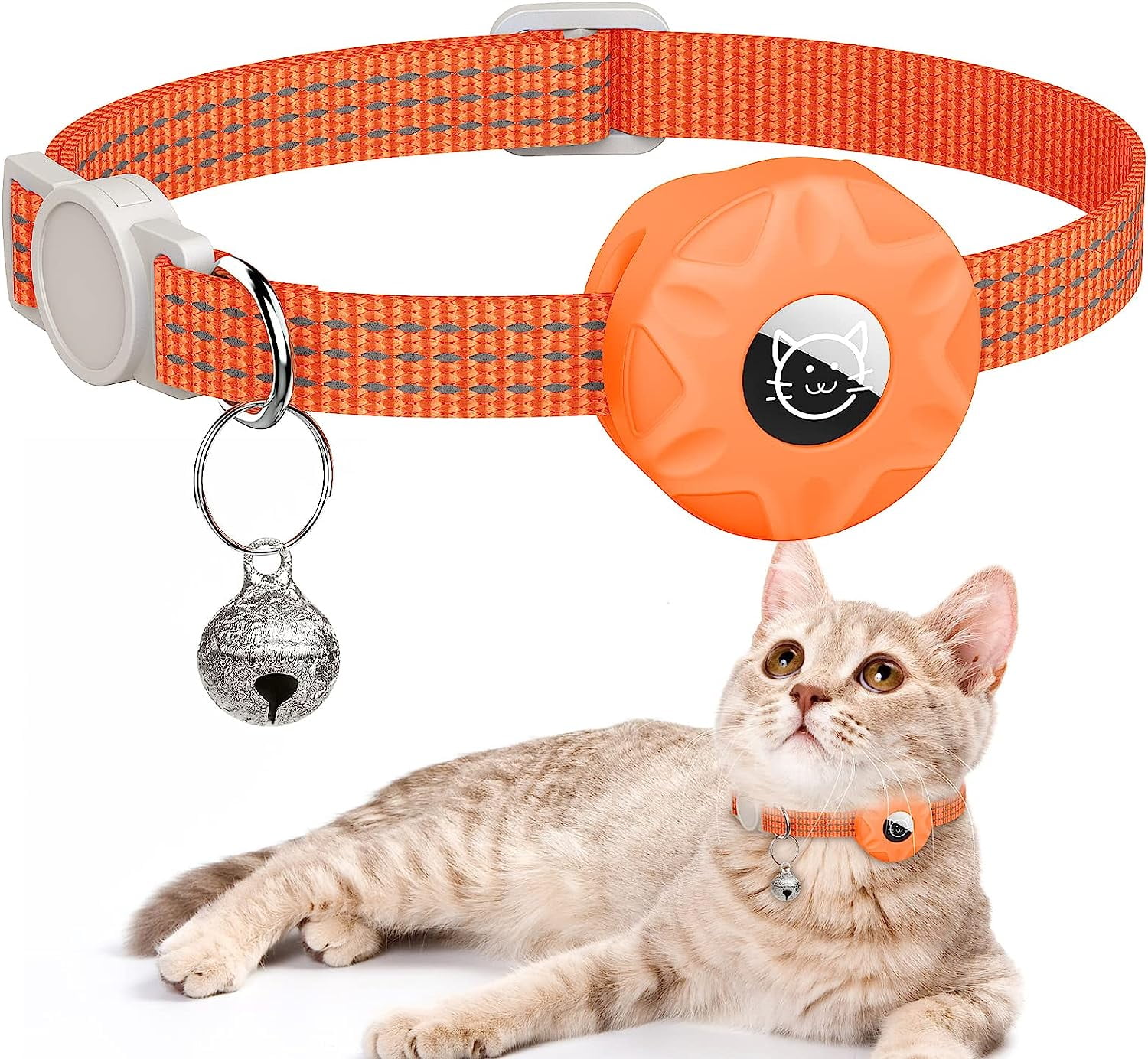 AirTag Cat Collar, Reflective Kitten Collar Breakaway Apple Air Tag Cat
