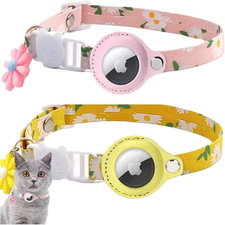 AirTag Cat Collar with Breakaway Safety Feature and Apple AirTag Holder - Upgraded Kitten Collars for Tracking and Safety