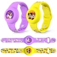 thumbnail image 1 of AirTag Children's Waterproof Bracelet, 2 Pack MOWYEOK Cute Kids Air Tag Adjustable Bracelets, Hidden Kids Waterproof AirTag Holder, Bracelet for AirTag Location Tracking (Mickey Minnie + Unicorn), 1 of 7