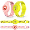 thumbnail image 1 of AirTag Children's Waterproof Bracelet, 2 Pack MOWYEOK Cute Kids Air Tag Adjustable Bracelets, Hidden Kids Waterproof AirTag Holder, Bracelet for AirTag Location Tracking (Patrick Star + SpongeBob), 1 of 7