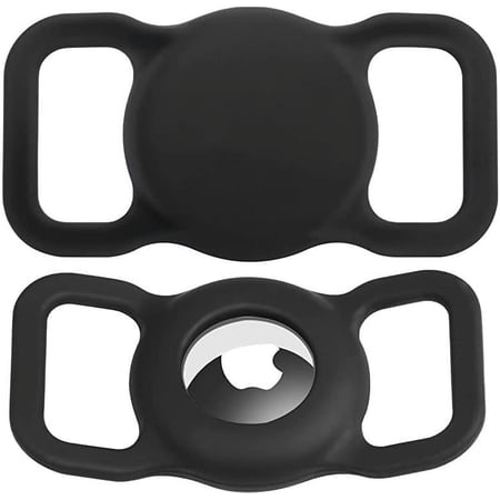 AirTag Dog Collar Holder Pet Cat Loop Case for Air Tag Upgraded Version (Black)