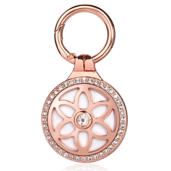 AirTag Holder, Elegant Metal Airtag Keychain Inlaid Rhinestone, Fashion Diamonds Shine AirTag Holder. Good Gift for Girl Friend, Mom, etc