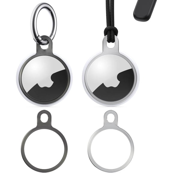 AirTag Holder Key Ring, Aluminium Invisible Slim Keychain Case for AirTags Finder Items iPhone