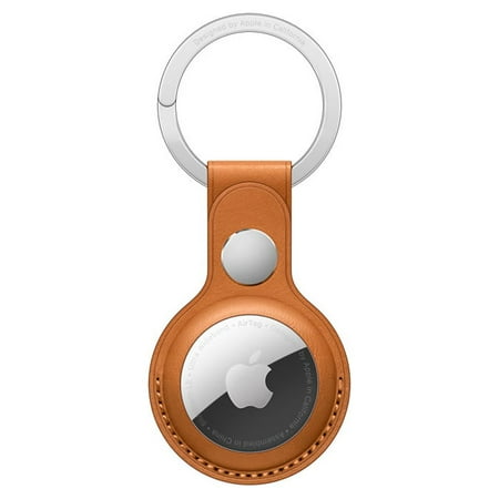 AirTag Leather Key Ring - Golden Brown