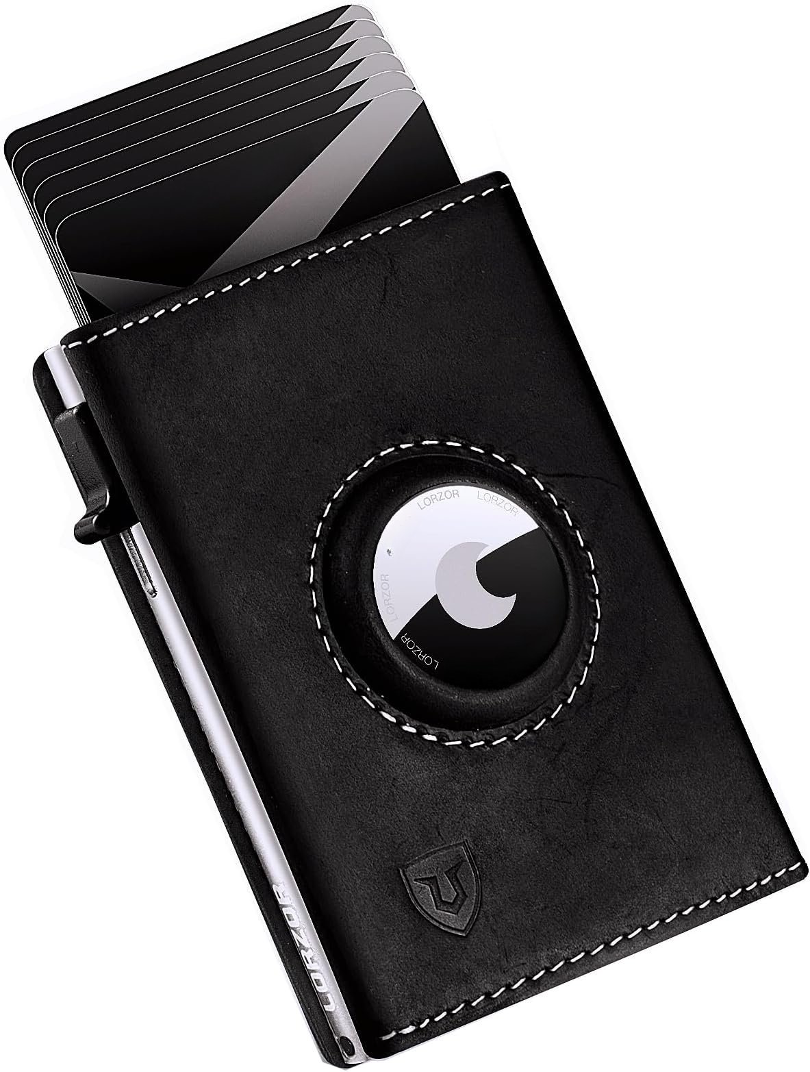 Xclusive Men's Trifold RFID Wallet With AirTag Holder | Slim Vegan Leather Wallet With Money Clip | Dark Gray