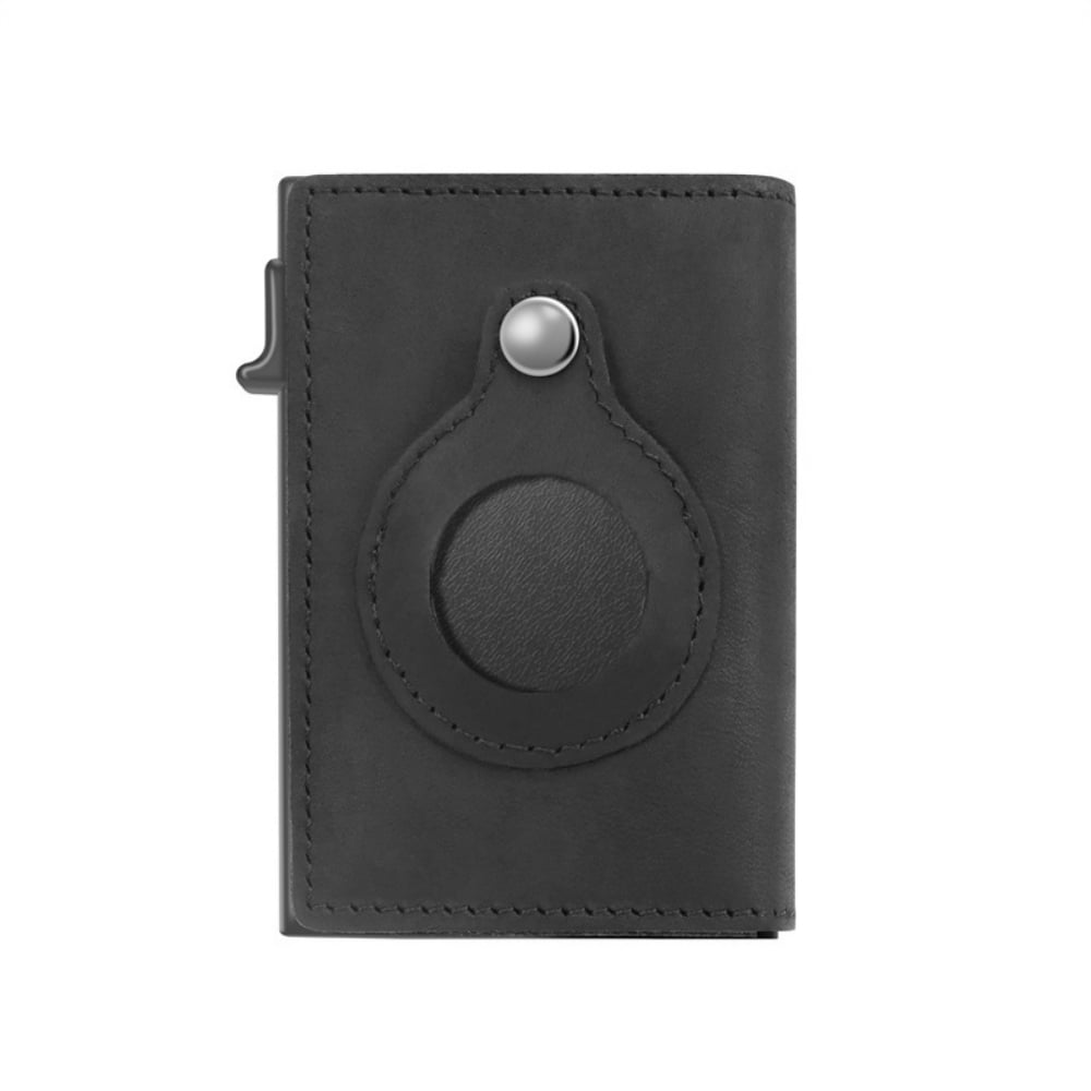 AirTag Wallet Trackable Wallet with AirTag Holder RFIDBlocking Minimalist Leather Wallet
