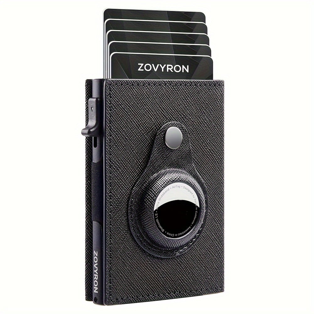 POCKT Slim Card Holder & Neck Lanyard Bundle - Genuine Leather Wallet
