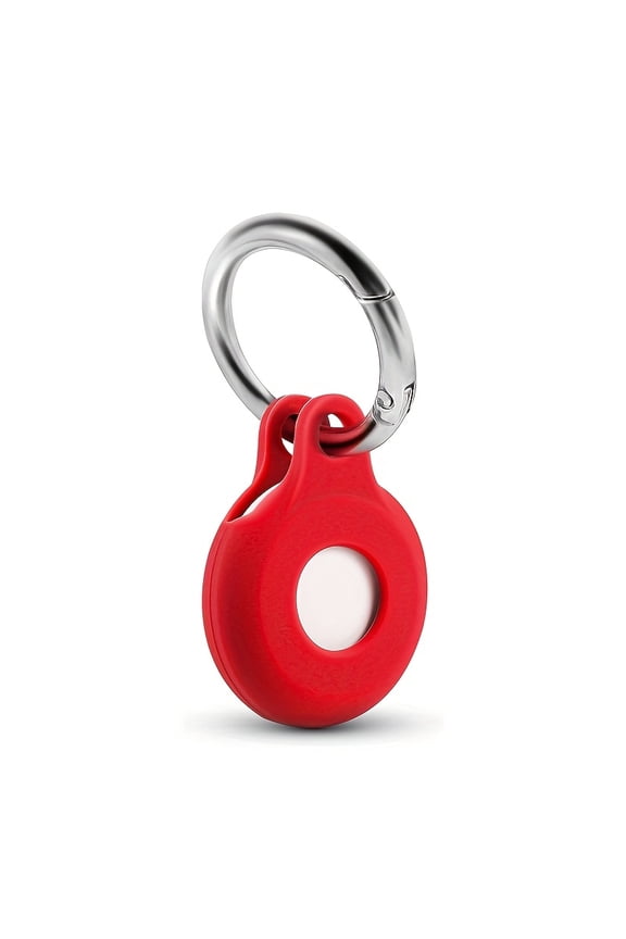 AirTag case key fob, silicone pendant with keychain hook, safety anti-lost, portable