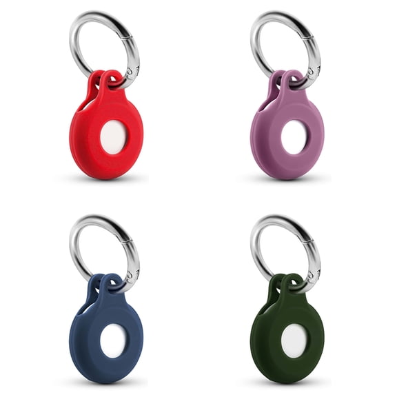 AirTag case key fob, silicone pendant with keychain hook, safety anti-lost, portable
