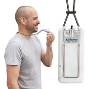 AirTamer A302 Personal Air Purifier with Electrostatic Ion Technology, Portable Wearable Air Cleaner, Filterless Battery Operated Design with Metal Travel Case