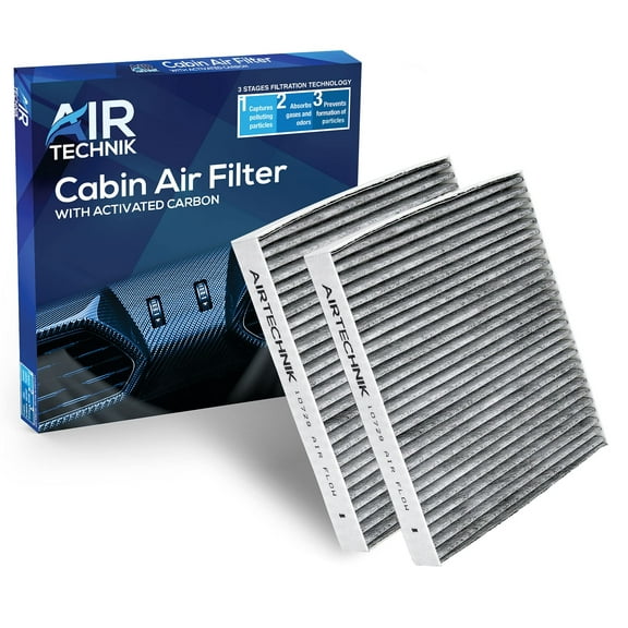 AirTechnik CF10729 Cabin Air Filter w/Activated Carbon 2 Pack  Fits Chrysler 200, Cirrus, Sebring, Dodge Avenger, Caliber, Journey, Jeep Compass, Patriot - 5058693AA