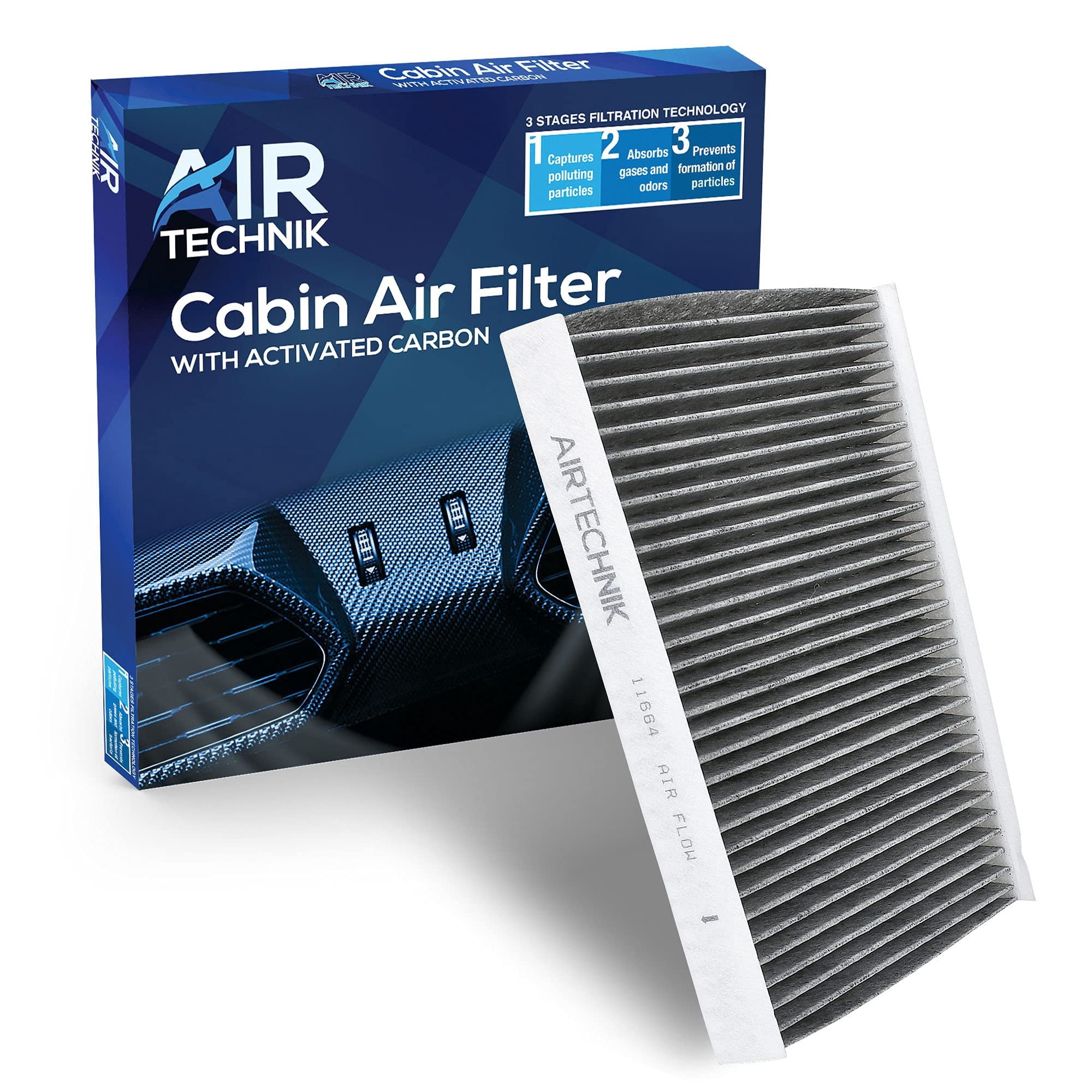 Bi-Trust Cabin Air Filter CF11664 – Carbon Fiber, Fits Kia Sorento & Hyundai Santa Fe